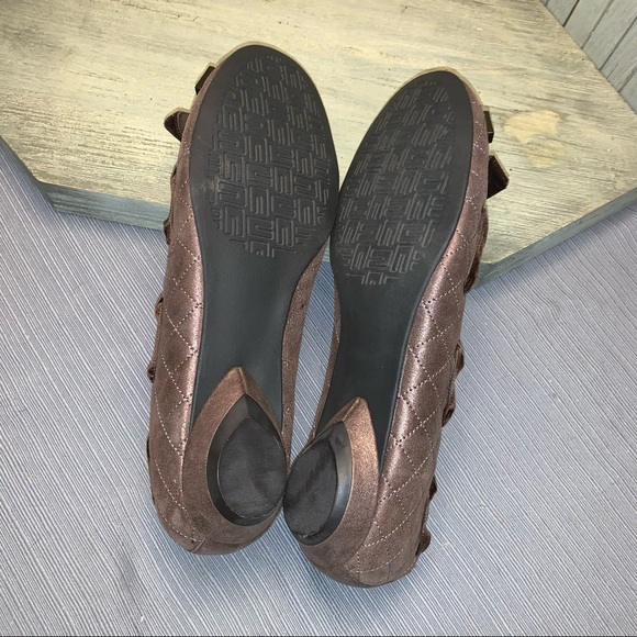 NWOT Parisian Brown Leather and Velvet Ballet Shoe Flats 9.5M - Picture 7 of 9